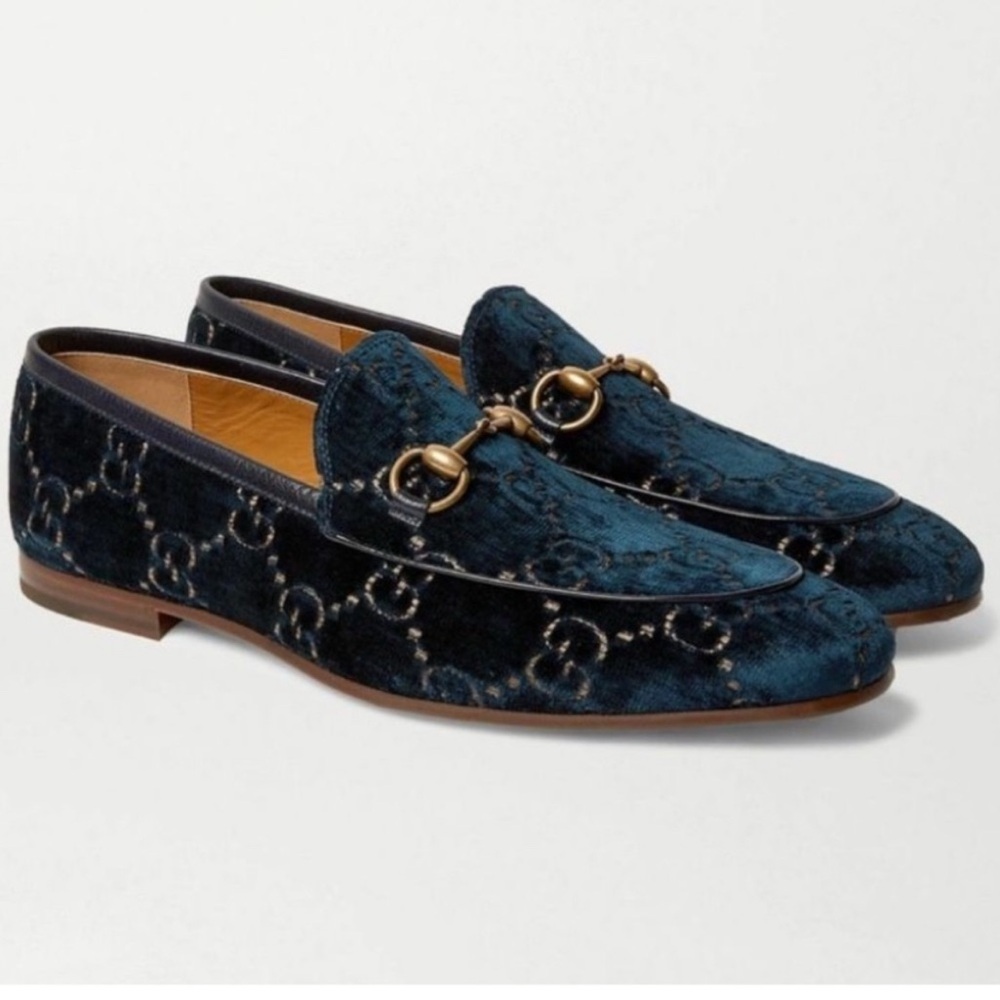 Men's Blue Velvet Loafers